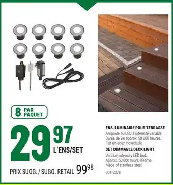 BMR ENS. LUMINAIRE POUR TERRASSE offer