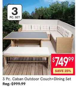 Kitchen Stuff Plus 3 Pc. Caban Outdoor Couch+Dining Set offer
