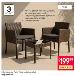 Kitchen Stuff Plus 3 Pc. Veranda Patio Table and Chairs Set offer