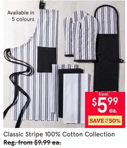 Kitchen Stuff Plus Classic Stripe 100% Cotton Collection offer