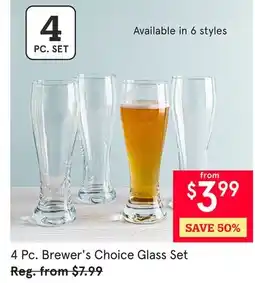 Kitchen Stuff Plus 4 Pc. Brewer's Choice Glass Set offer