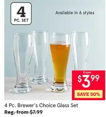 Kitchen Stuff Plus 4 Pc. Brewer's Choice Glass Set offer