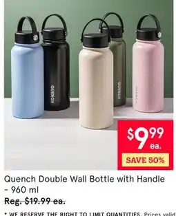 Kitchen Stuff Plus Quench Double Wall Bottle with Handle offer