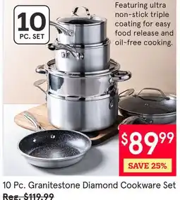 Kitchen Stuff Plus 10 Pc. Granitestone Diamond Cookware Set offer