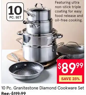 Kitchen Stuff Plus 10 Pc. Granitestone Diamond Cookware Set offer