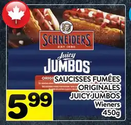 Supermarché PA SAUCISSES FUMÉES ORIGINALES SCHNEIDERS | SCHNEIDERS JUICY JUMBOS Wieners offer