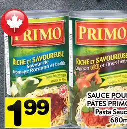 Supermarché PA SAUCE POUR PÂTES PRIMO | PRIMO Pasta Sauce offer