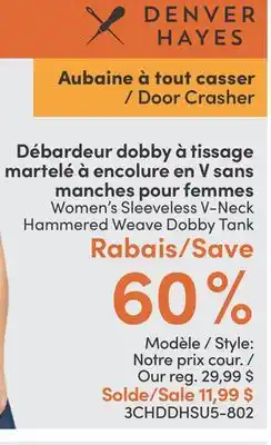 L'équipeur Débardeur dobby à tissage martelé à encolure en V sans manches pour femmes offer