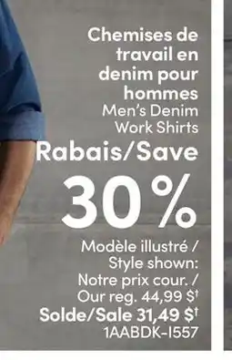 L'équipeur Chemises de travail en denim pour hommes offer