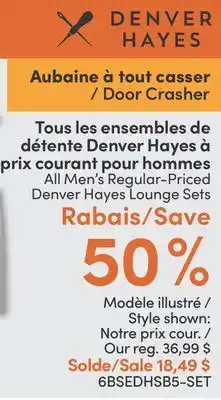 L'équipeur Tous les ensembles de détente Denver Hayes à prix courant pour hommes offer