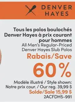 L'équipeur Tous les polos boulochés Denver Hayes à prix courant pour hommes Denver Hayes offer