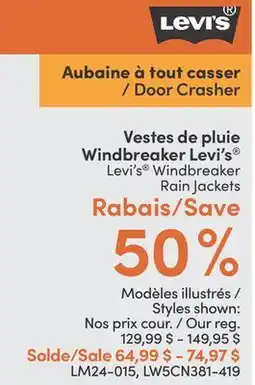 L'équipeur Windbreaker Levi's Levi's Windbreaker offer