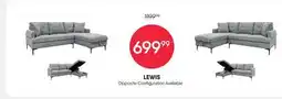 Meubles RD Lewis - Sectional with Right-Side Chaise and Storage offer