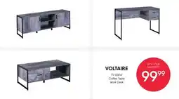 Meubles RD VOLTAIRE TV Stand Coffee Table Work Desk offer