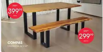 Meubles RD COMPAS DIMENSION 36 X 67 TABLE offer
