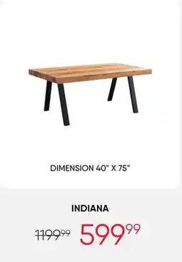 Meubles RD Indiana - Rectangular Dining Table 75 offer