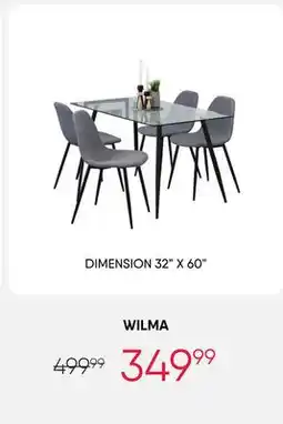 Meubles RD Wilma - Dining Table with 4 Chairs offer