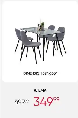 Meubles RD Wilma - Dining Table with 4 Chairs offer