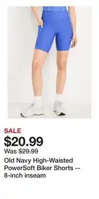 Old Navy Old Navy High-Waisted PowerSoft Biker Shorts -- 8-inch inseam offer
