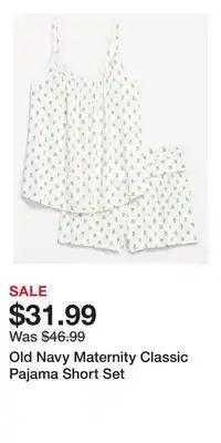 Old Navy Old Navy Maternity Classic Pajama Short Set offer