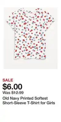 Old Navy Old Navy Printed Softest Short-Sleeve T-Shirt for Girls offer