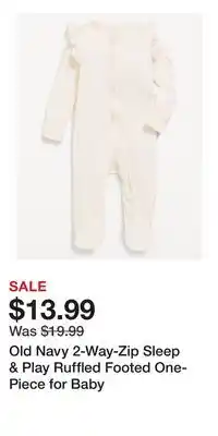 Old Navy Old Navy 2-Way-Zip Sleep & Play Ruffled Footed One-Piece for Baby offer