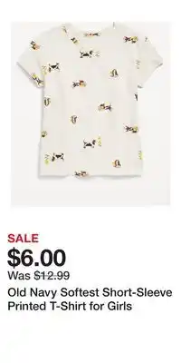 Old Navy Old Navy Softest Short-Sleeve Printed T-Shirt for Girls offer