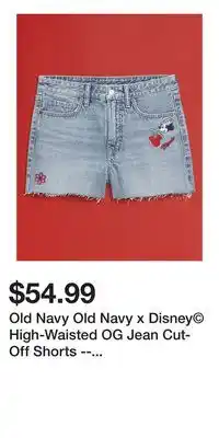 Old Navy Old Navy Old Navy x Disney High-Waisted OG Jean Cut-Off Shorts -- 3-inch inseam offer