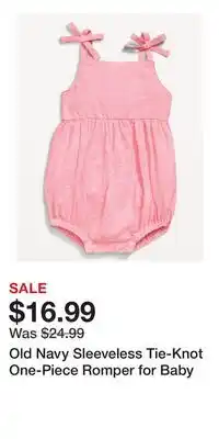 Old Navy Old Navy Sleeveless Tie-Knot One-Piece Romper for Baby offer