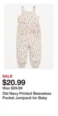Old Navy Old Navy Printed Sleeveless Pocket Jumpsuit for Baby offer