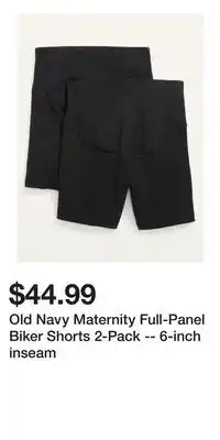 Old Navy Old Navy Maternity Full-Panel Biker Shorts 2-Pack -- 6-inch inseam offer
