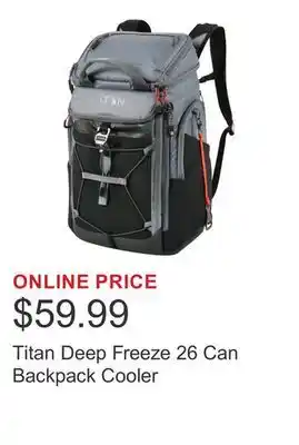 Costco Titan Deep Freeze 26 Can Backpack Cooler offer