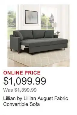Costco Lillian by Lillian August Fabric Convertible Sofa offer
