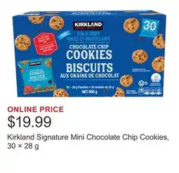 Costco Kirkland Signature Mini Chocolate Chip Cookies, 30 × 28 g offer
