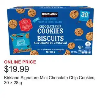 Costco Kirkland Signature Mini Chocolate Chip Cookies, 30 × 28 g offer