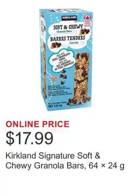 Costco Kirkland Signature Soft & Chewy Granola Bars, 64 × 24 g offer