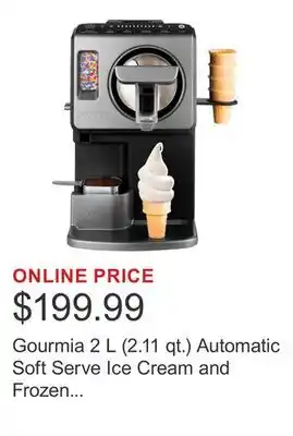 Costco Gourmia 2 L (2.11 qt.) Automatic Soft Serve Ice Cream and Frozen Drink Maker offer