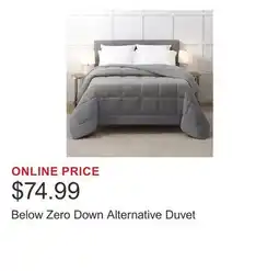 Costco Below Zero Down Alternative Duvet offer