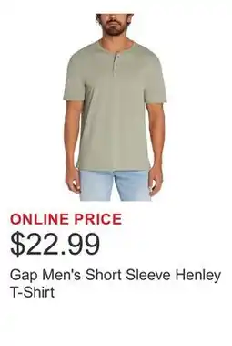 Costco Gap Men's Short Sleeve Henley T-Shirt offer