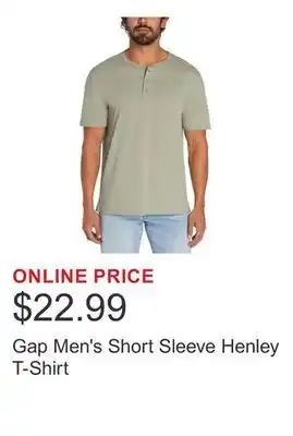 Costco Gap Men's Short Sleeve Henley T-Shirt offer