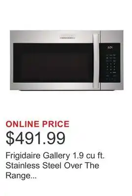 Costco Frigidaire Gallery 1.9 cu ft. Stainless Steel Over The Range Microwave with Sensor Cook, 400 CFM offer
