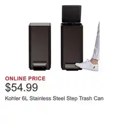 Costco Kohler 6L Stainless Steel Step Trash Can offer