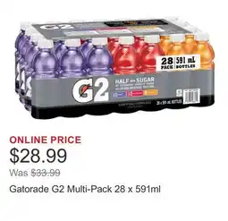 Costco Gatorade G2 Multi-Pack 28 x 591ml offer