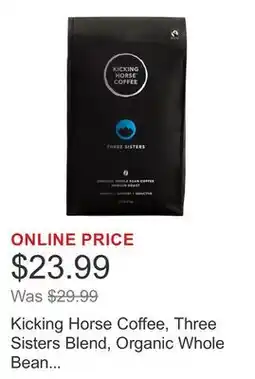 Costco Kicking Horse Coffee, Three Sisters Blend, Organic Whole Bean Coffee, Medium Roast, 1kg offer