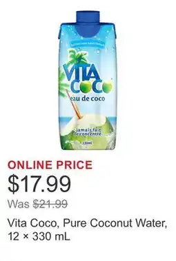 Costco Vita Coco, Pure Coconut Water, 12 × 330 mL offer