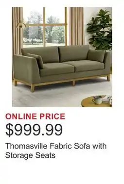 Costco Thomasville Fabric Sofa with Storage Seats offer