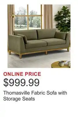 Costco Thomasville Fabric Sofa with Storage Seats offer