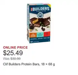 Costco Clif Builders Protein Bars, 18 × 68 g offer