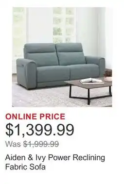 Costco Aiden & Ivy Power Reclining Fabric Sofa offer