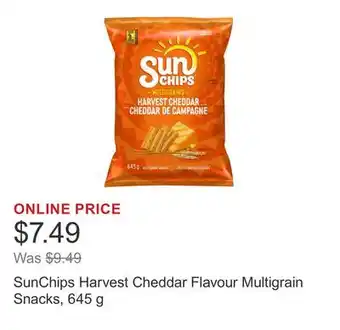 Costco SunChips Harvest Cheddar Flavour Multigrain Snacks, 645 g offer